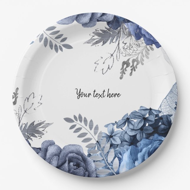 Moderne Glam Chic Blume für jeden Anlaß Pappteller (Vorderseite)