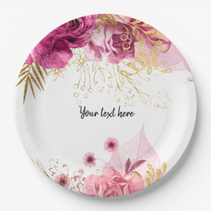 Moderne Glam Chic Blume für jeden Anlaß Pappteller