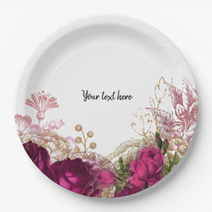Moderne Glam Chic Blume für jeden Anlaß Pappteller