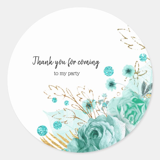 Moderne Glam Chic Blume für jeden Anlaß Runder Aufkleber (Vorderseite)