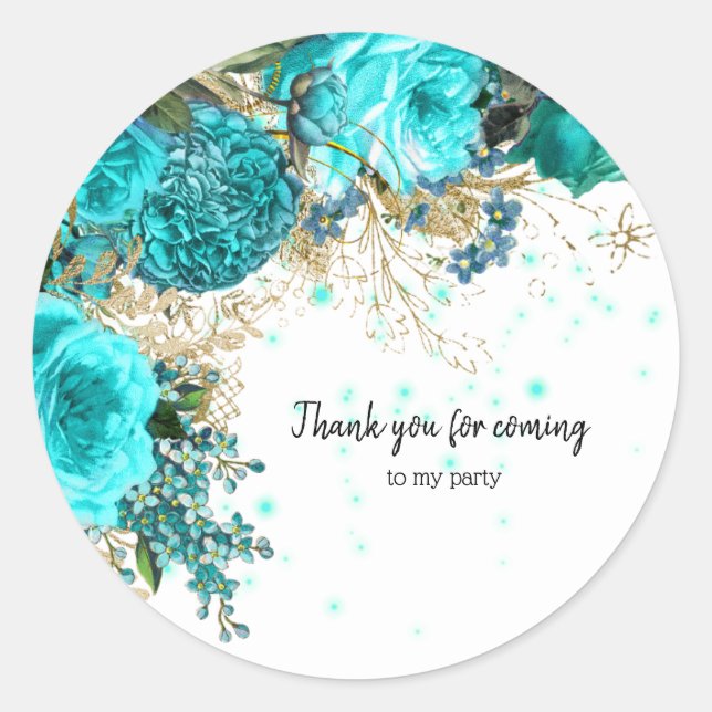 Moderne Glam Chic Blume für jeden Anlaß Runder Aufkleber (Vorderseite)