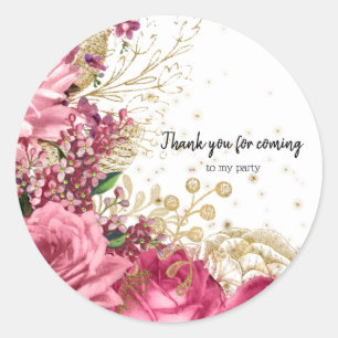 Moderne Glam Chic Blume für jeden Anlaß Runder Aufkleber