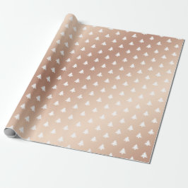 Moderne Glam Chic Pink Weihnachtsbaumen Rose Gold Geschenkpapier
