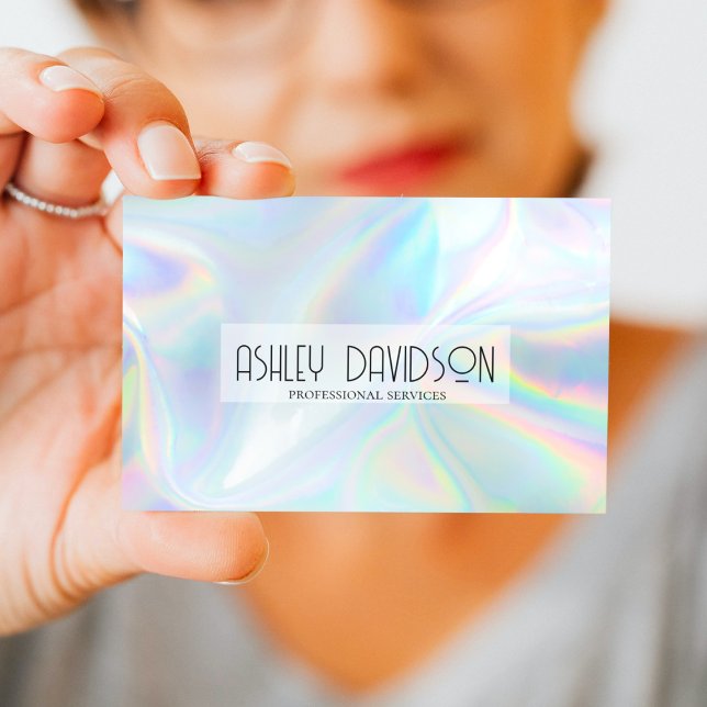 Moderne Glam Holographic Business Cards Visitenkarte (Von Creator hochgeladen)