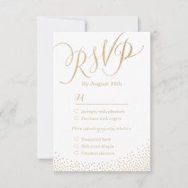Moderne Glam-Imitate Gold Glitzer Kalligraphie UAW RSVP Karte