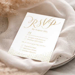 Moderne Glam-Imitate Gold Glitzer Kalligraphie UAW RSVP Karte