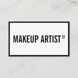 Moderne Glam Schwarz Straße Schilder Makeup Künstl Visitenkarte