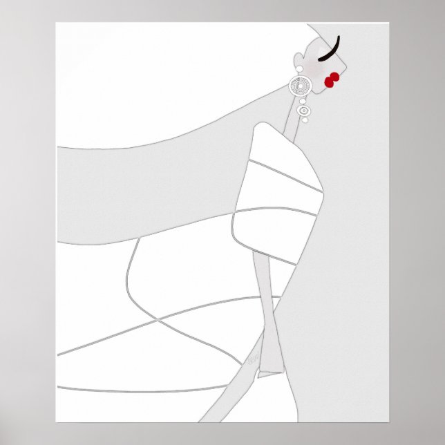 Moderne Glamour-Färbung Poster Miss Jazzy (Vorne)
