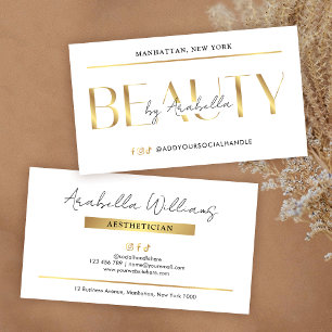 Moderne Glamour-Gold-Wimpern-Schönheitssalon-Ästhe Visitenkarte