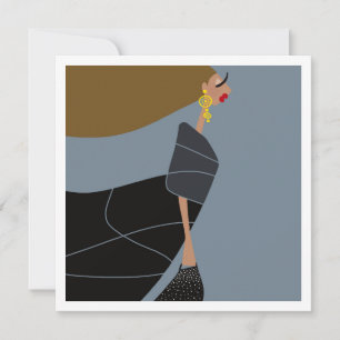 Moderne Glamour-Modekunstkarte Miss Jazzy Einladung