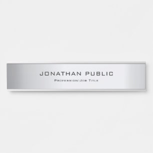 Moderne Glamour-Silber-Schablonen-Trendy elegantes Türschild