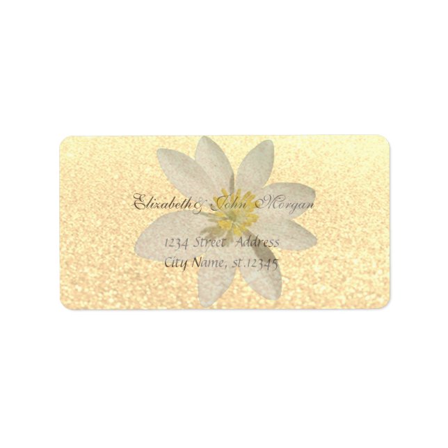 Moderne glamouröse Chic Imitate Gold Glitterie, Da Adressaufkleber (Vorne)