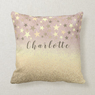 Moderne Glamouröse Glitter-Roségold Kissen