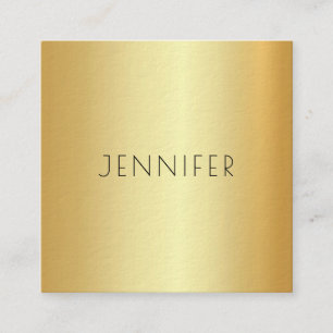 Moderne glamouröse Gold-Look Elegante einfache Vor Quadratische Visitenkarte