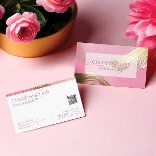 Moderne glamouröse Haar- und Make-up-Artist Gold & Visitenkarte