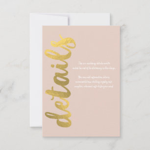 Moderne glänzende falsche Folie Gold Beige Hochzei RSVP Karte