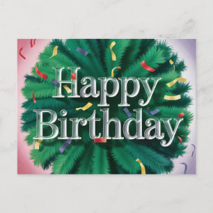 Moderne glänzende Happy-Birthday-Typografie Postkarte