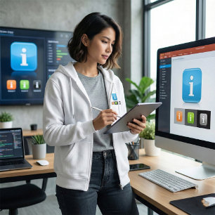 Moderne glänzende Informationssymbole Hoodie