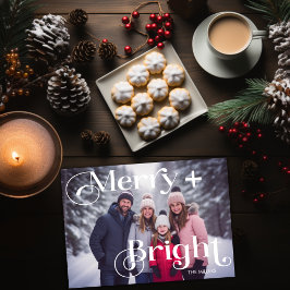 Moderne, glänzende Minimal 1 Foto farbenfroh Feiertagskarte