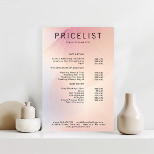 Moderne, glänzende Preisliste Poster