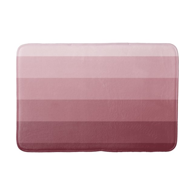 Moderne glänzende Rose Rote Streifen Badematte (Vorderseite)
