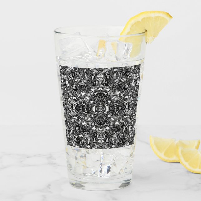 MODERNE GLAS-TUMBLER AUS SCHWARZ UND WEISS GLAS (Rückseite Ice)