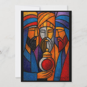 Moderne Glasfenster der Heiligen Drei Könige  Karte