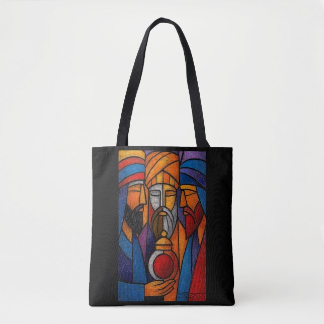 Moderne Glasmalerei Drei Weise Männer Tasche (Vorderseite)