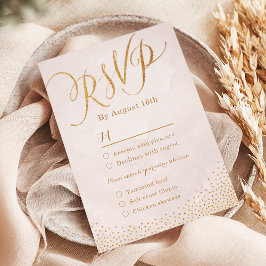 Moderne Glasurmblüte Rose Goldkalligrafie UAWG RSVP Karte