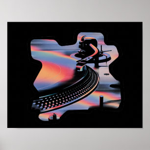 Moderne Glitch-Style-Drehscheibe – Farbdesign Poster