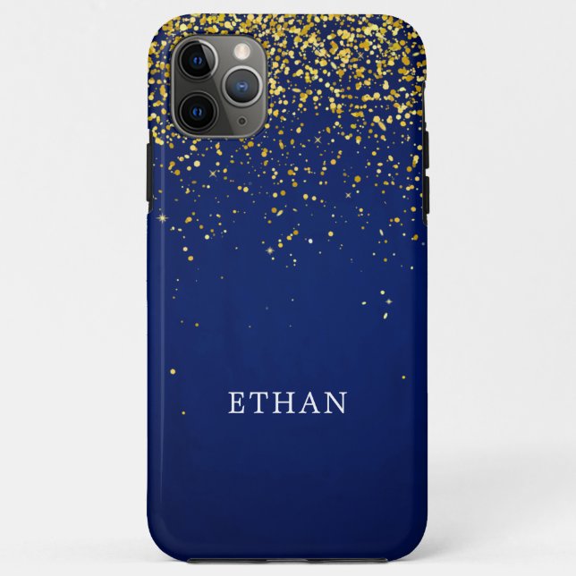 Moderne Glitter Blau Muster Case-Mate iPhone Hülle (Rückseite)
