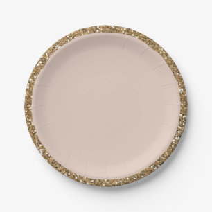 Moderne Glitter-Rose-Gold-Rouge Glamour Süße 16-Pa Pappteller