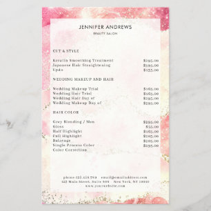 Moderne Glitter Salon Preisliste Flyer