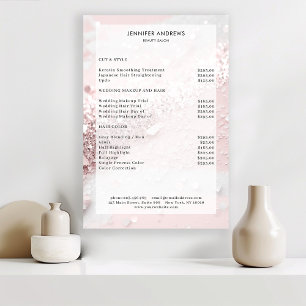 Moderne Glitter-Salon-Preisliste Poster