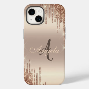 Moderne Glitter-Tropfen, Monogramm Cooper Case-Mate iPhone 14 Hülle