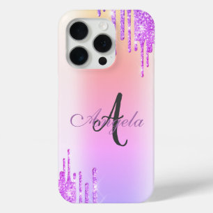Moderne Glitter-Tropfen, Ombre, Monogramm Case-Mate iPhone Hülle