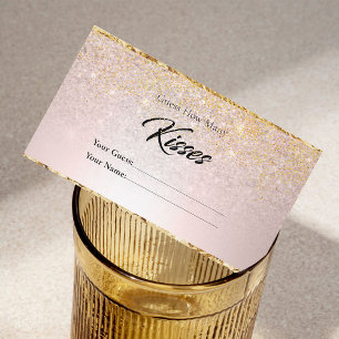 Moderne Glitterie Wie viele Kisses Bridal Einweihu Begleitkarte