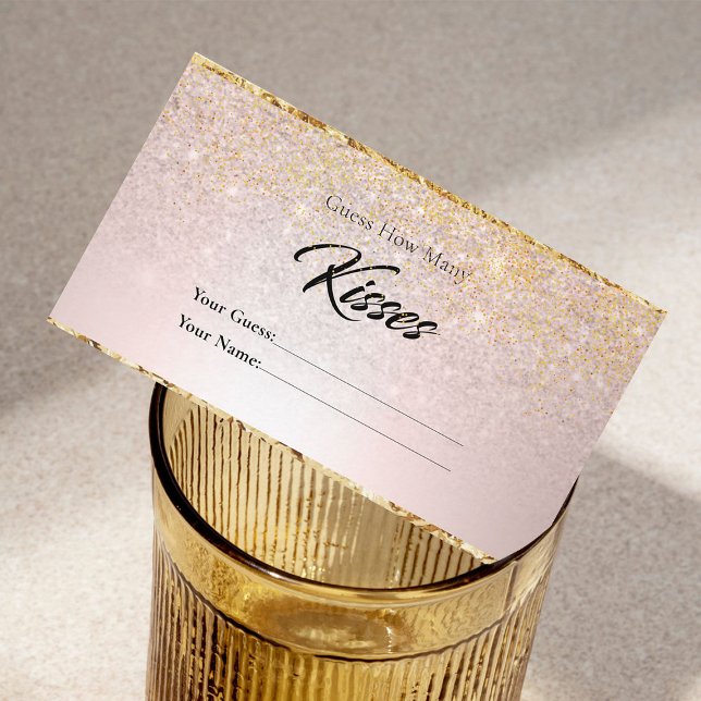 Moderne Glitterie Wie viele Kisses Bridal Einweihu Begleitkarte (Von Creator hochgeladen)