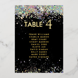Moderne Glitzer Black Real Foil Tafel Karte