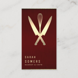 Moderne Glitzer Knife & Whisk Bäckerei Visitenkarte