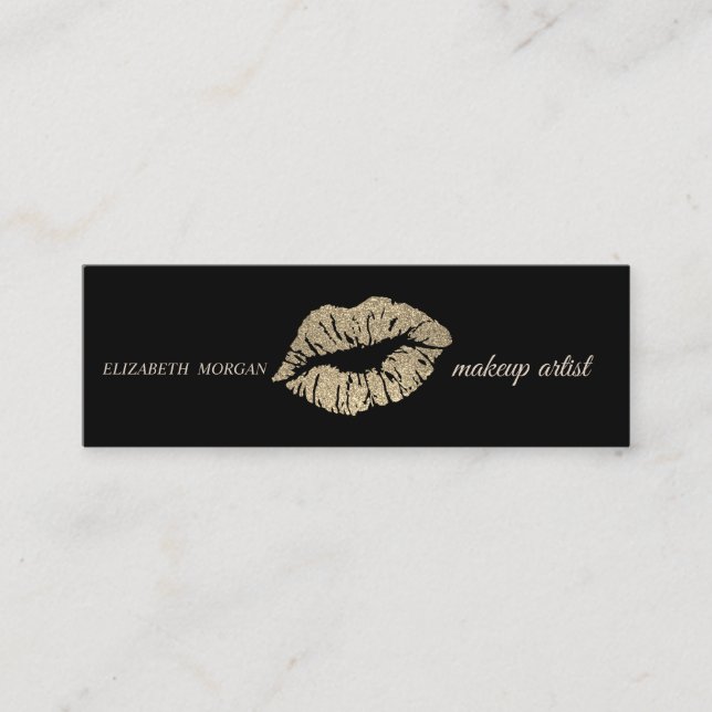 Moderne Glitzer Lippen, Makeup Artist Mini Visitenkarte (Vorderseite)