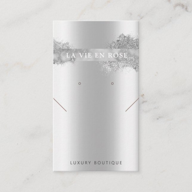 Moderne Glitzer Ohrring-Display-Karte Visitenkarte (Vorderseite)