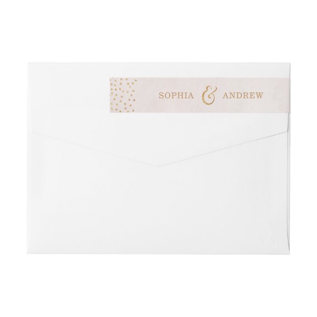 Moderne Glitzer Rose Goldhochzeit Monogramm (Rückseite)