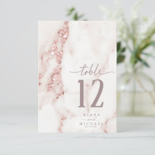 Moderne Glitzer Tischnummer Rose Gold ID816