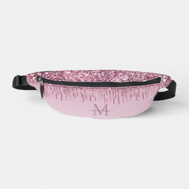 Moderne Glitzer Tropfen Personalisiert Monogramm N Bauchtasche (Vorderseite)