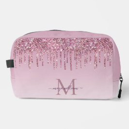 Moderne Glitzer Tropfen Personalisiert Monogramm N Waschbeutel