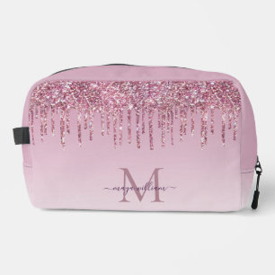 Moderne Glitzer Tropfen Personalisiert Monogramm N Waschbeutel