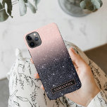 Moderne Glitzern in Schwarz und Rosa Glitzer iPhone 11Pro Max Hülle<br><div class="desc">Moderne Glitzern in Schwarz und Rosa Glitzer</div>