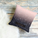 Moderne Glitzern in Schwarz und Rosa Glitzer Kissen<br><div class="desc">Moderne Glitzern in Schwarz und Rosa Glitzer</div>