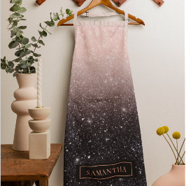 Moderne Glitzern in Schwarz und Rosa Glitzer Schürze